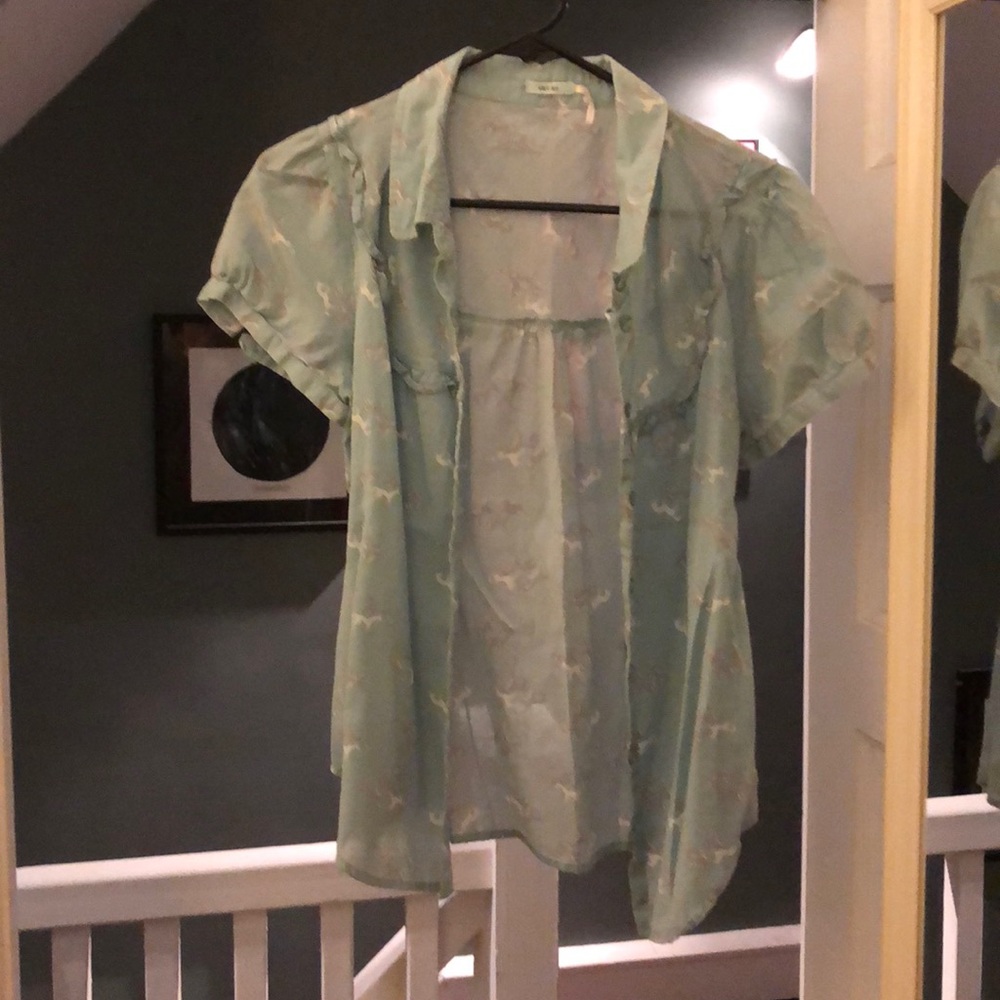 Urban Outfitters button front horse shirt